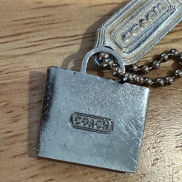 Coach Metallic Silver Hangtag and signature C Purse charm bundle - Picture 4 of 6